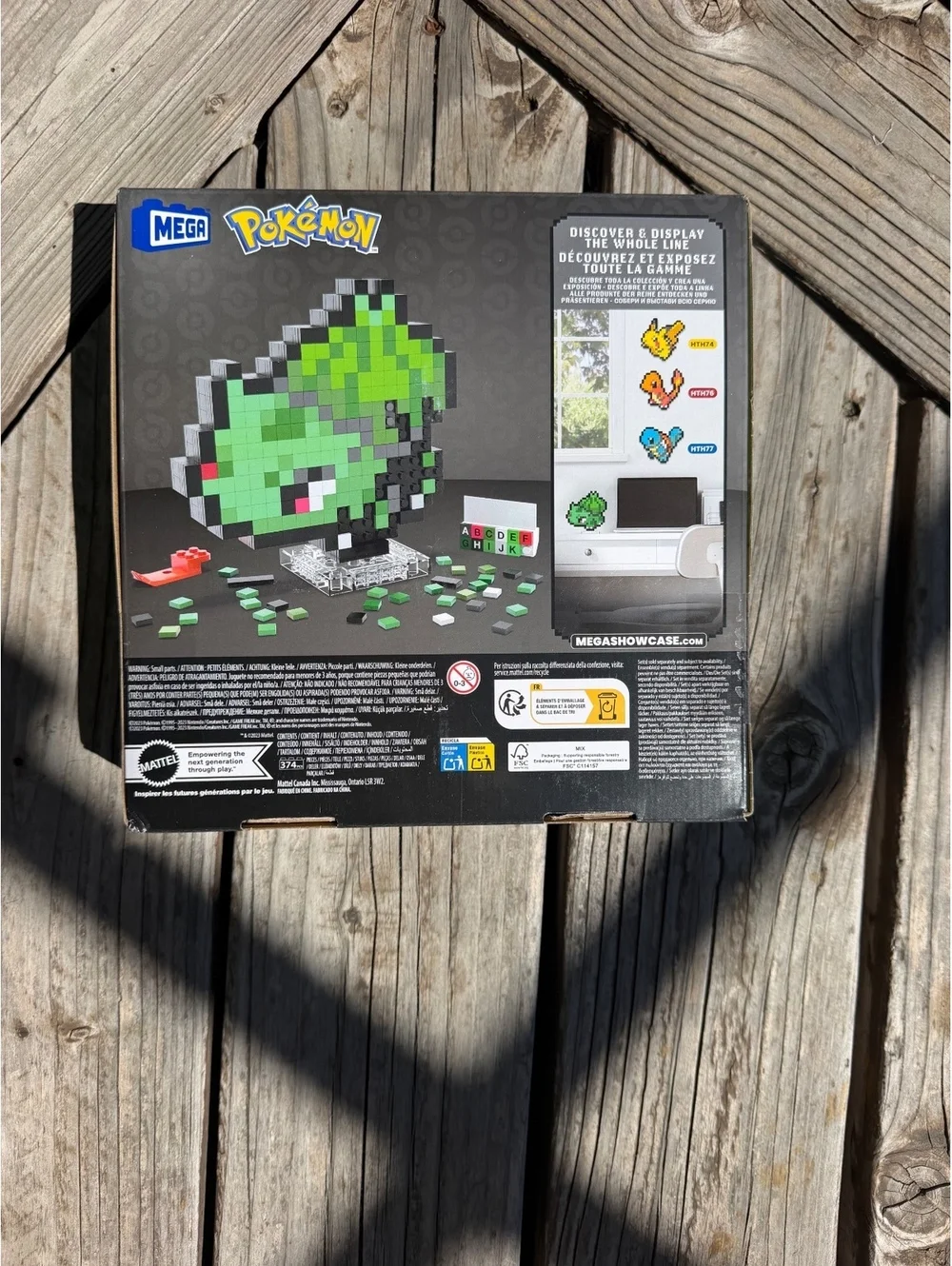 Mega Pokémon Bulbasaur Pixel Art Building Set - 374 Pieces, Ages 13+
